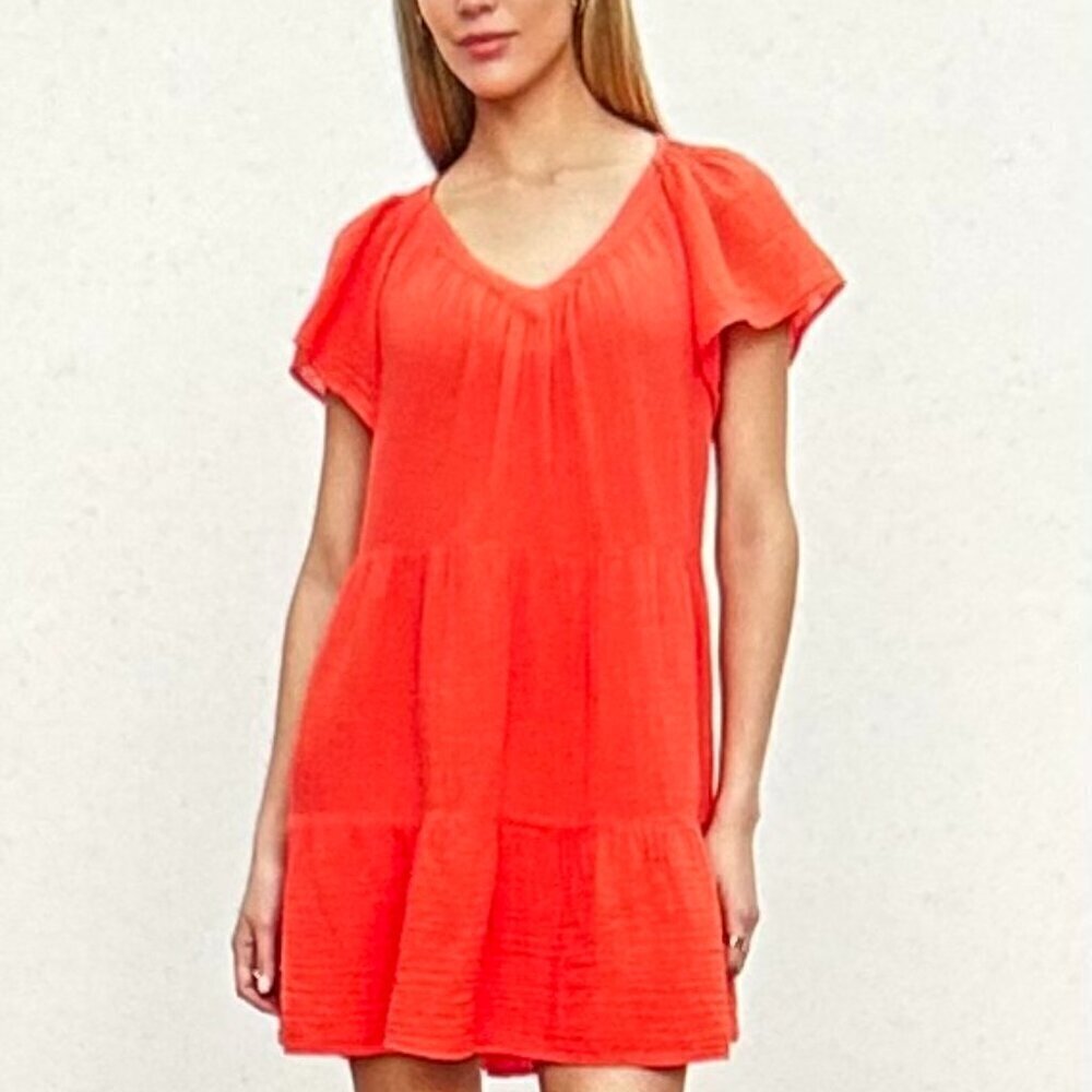 Velvet by Graham & Spencer Fire Red Eleanor Mini Dress Size M NWT